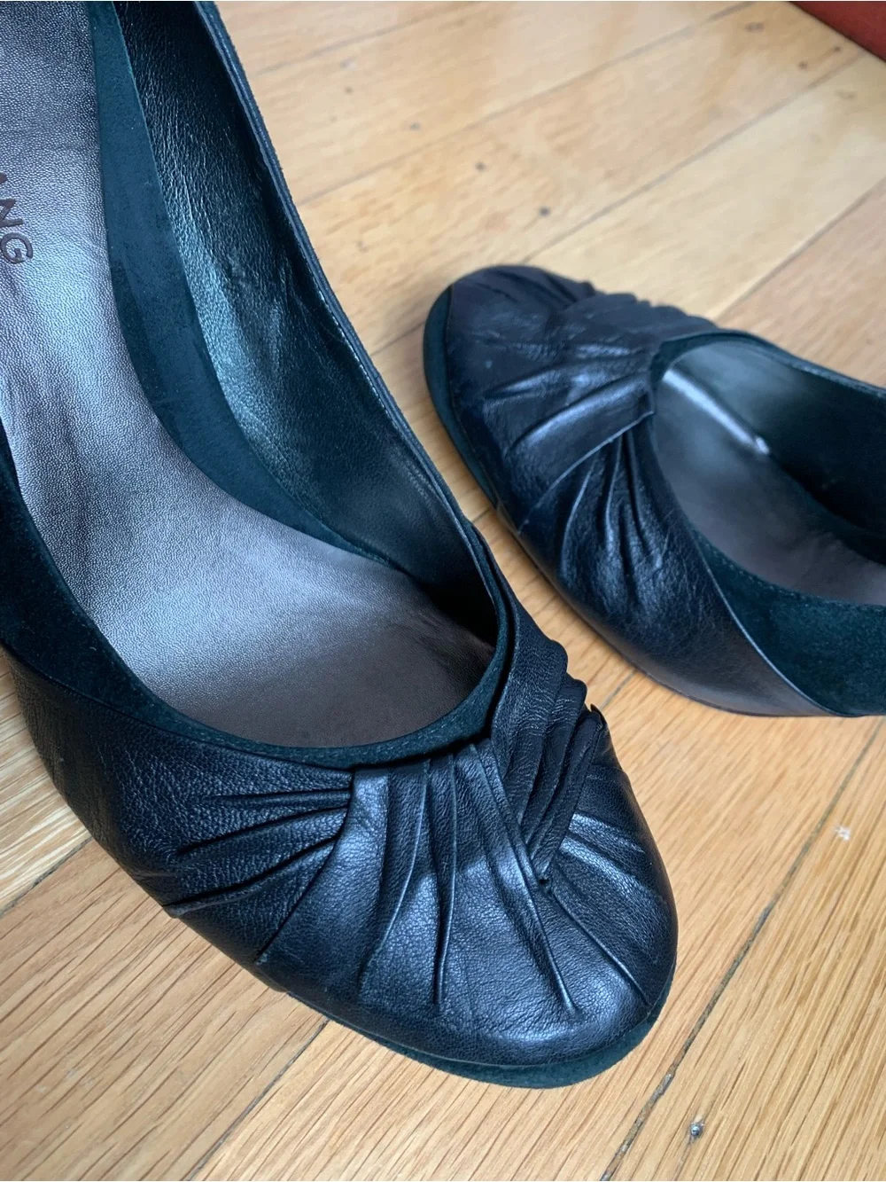 NWOB ARTURO CHIANG Dark Navy/Teal Baby Doll Toe Heels/Pumps Size 8.5M/Fits 8M